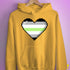 Agender Pride 8-Bit Pixel Heart Hoodie - Mustard
