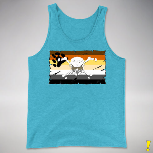Bear Pride Pirate Flag Premium Tank Top - Aqua Triblend