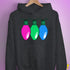 Polysexual Pride Christmas Lights Hoodie - Dark Grey Heather