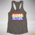 Assume Nothing LGBTQ Pride Flag Racerback Tank - Dark Grey