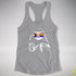 Pride Sloth LGBTQ Progress Pride Flag Sunglasses Women's Racerback - Heather Grey
