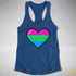 Polysexual Pride 8-Bit Pixel Heart Racerback Tank - Royal