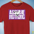 Assume Nothing Lesbian Labrys Pride Flag Premium Unisex T-Shirt - Red