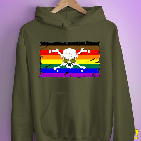 Philly LGBTQ Pride Pirate Flag Hoodie - Army