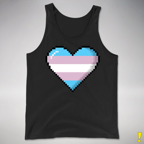 Transgender Pride Pixel Heart Premium Tank Top - Black