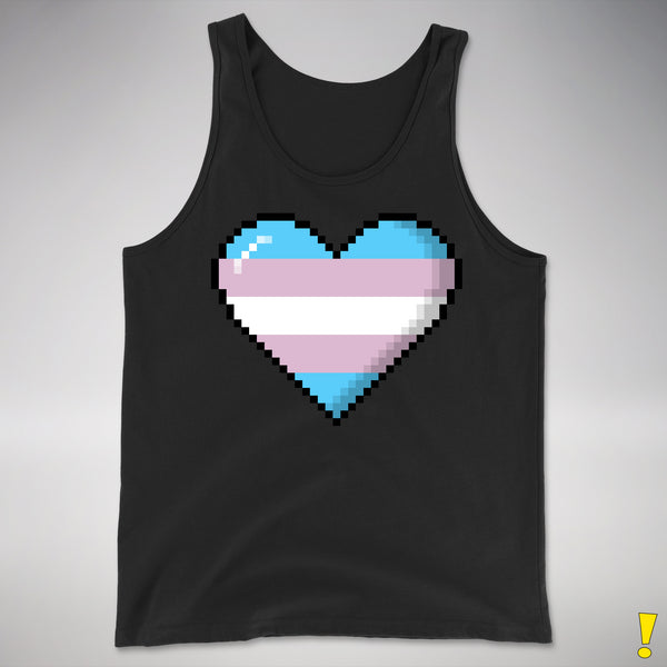 Transgender Pride Pixel Heart Premium Tank Top - Black