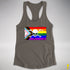 LGBTQ Progress Pride Pirate Flag Racerback Tank - Dark Grey