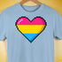 Pansexual Pride 8-Bit Pixel Heart Premium Unisex T-Shirt - Baby Blue