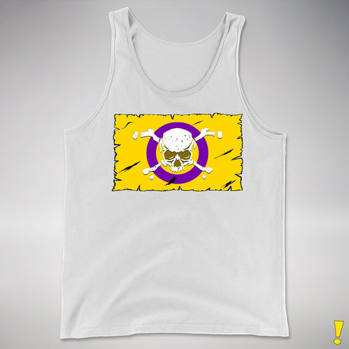 Intersex Pride Pirate Flag Premium Tank Top - White