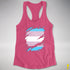 Transgender Pride Flag Ripped Reveal Racerback Tank - Hot Pink
