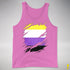 Nonbinary Pride Flag Ripped Reveal Premium Tank Top - Neon Pink
