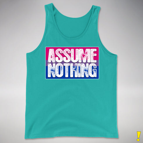 Assume Nothing Bisexual Pride Flag Premium Tank Top - Teal