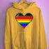 Philly LGBTQ Pride 8-Bit Pixel Heart Hoodie - Mustard