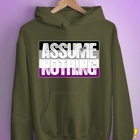Assume Nothing Asexual Pride Flag Hoodie - Army