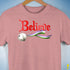 Believe Genderqueer Pride Jingle Bell Premium Unisex T-Shirt - Mauve Heather