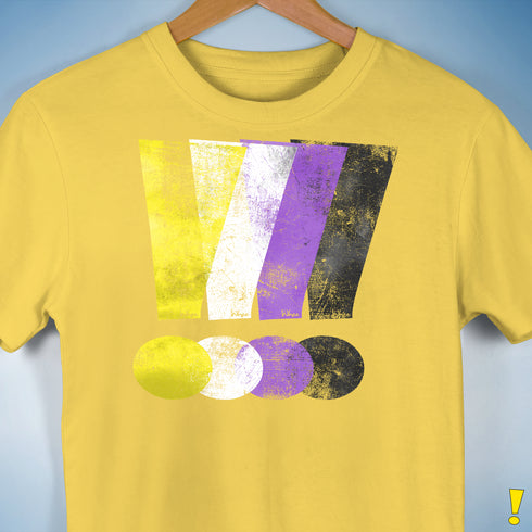 Nonbinary Pride Grunge Exclamation Points Premium Unisex T-Shirt - Yellow