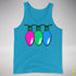 Polysexual Pride Christmas Lights Premium Tank Top - Neon Blue