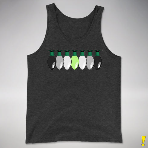 Agender Pride Christmas Lights Premium Tank Top - Charcoal Triblend