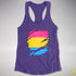 Pansexual Pride Flag Ripped Reveal Racerback Tank - Purple