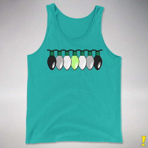 Agender Pride Christmas Lights Premium Tank Top - Teal