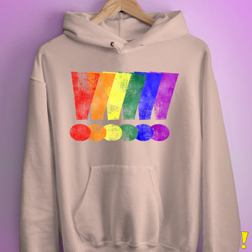 LGBTQ Pride Exclamation Points Hoodie - Light Pink