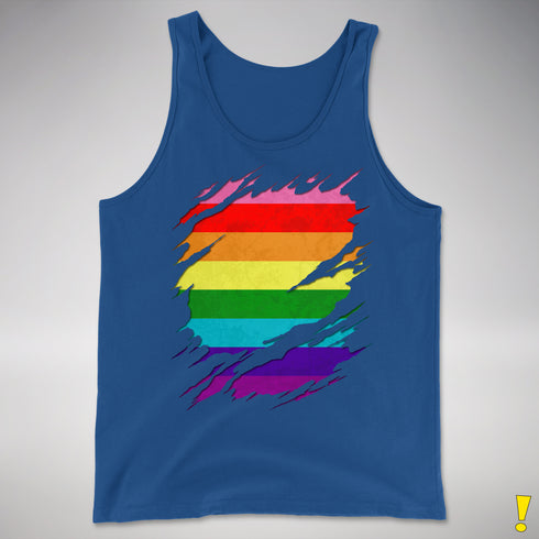 Original Gilbert Baker LGBTQ Gay Pride Flag Ripped Reveal Premium - Royal Blue