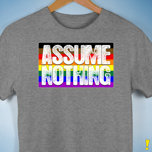 Assume Nothing Philly LGBTQ Gay Pride Flag Premium Unisex T-Shirt - Grey Heather