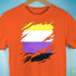 Nonbinary Pride Flag Ripped Reveal Premium Unisex T-Shirt - Orange