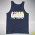 Assume Nothing Bear Pride Flag Premium Tank Top - Navy