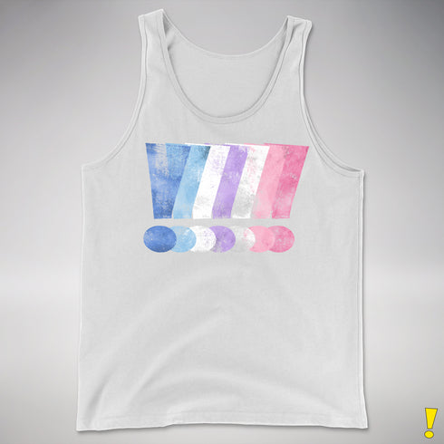 Bigender Pride Grunge Exclamation Points Premium Tank Top - White