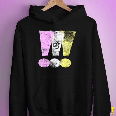 Twink Pride Grunge Exclamation Points Hoodie - Black