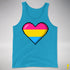 Pansexual Pride 8-Bit Pixel Heart Premium Tank Top - Neon Blue