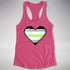 Agender Pride 8-Bit Pixel Heart Racerback Tank - Hot Pink