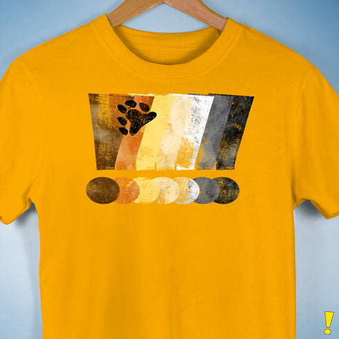 Bear Pride Grunge Exclamation Points Premium Unisex T-Shirt - Gold