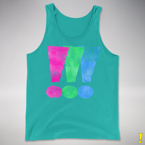 Polysexual Pride Exclamation Points Premium Tank Top - Teal