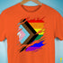 LGBTQ Progress Pride Flag Ripped Reveal Premium Unisex T-Shirt - Orange