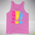 Pansexual Pride Exclamation Points Premium Tank Top - Neon Pink