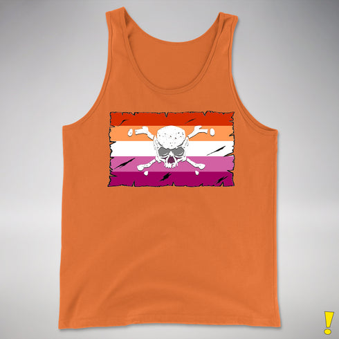 Lesbian Pride Pirate Flag Premium Tank Top - Orange