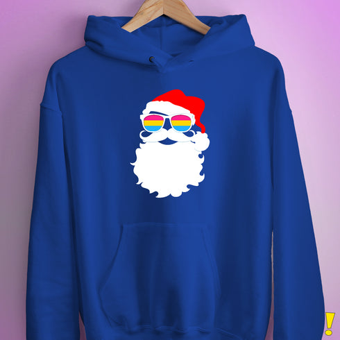 Santa Claus Pansexual Pride Flag Sunglasses Hoodie - Royal Blue