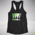 Distressed Aromantic Pride Exclamation Points Women's Racerback Tank - Black