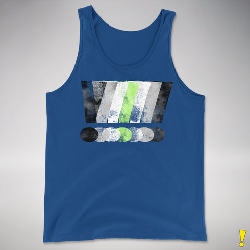 Agender Pride Grunge Exclamation Points Premium Tank Top - Royal Blue