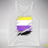 Nonbinary Pride Flag Ripped Reveal Premium Tank Top - White