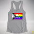 LGBTQ Progress Pride Pirate Flag Racerback Tank - Heather Grey