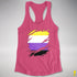 Nonbinary Pride Flag Ripped Reveal Racerback Tank - Hot Pink