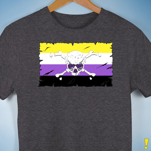 Nonbinary Pride Pirate Flag Premium Unisex T-Shirt - Dark Grey Heather