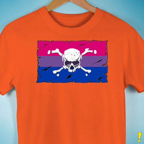 Bisexual Pride Pirate Flag Premium Unisex T-Shirt - Orange