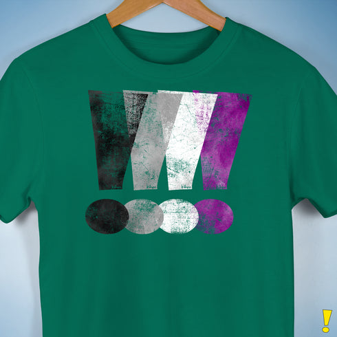 Asexual Pride Exclamation Points Premium Unisex T-Shirt - Kelly Green
