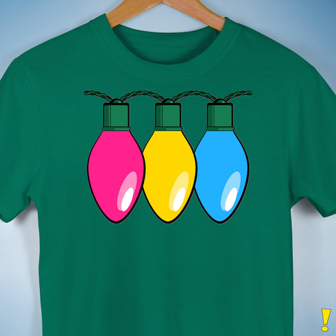 Pansexual Pride Christmas Lights Premium Unisex T-Shirt - Kelly Green