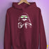 Pride Sloth Aromantic Flag Sunglasses Hoodie - Maroon