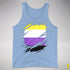Nonbinary Pride Flag Ripped Reveal Premium Tank Top - Blue Triblend